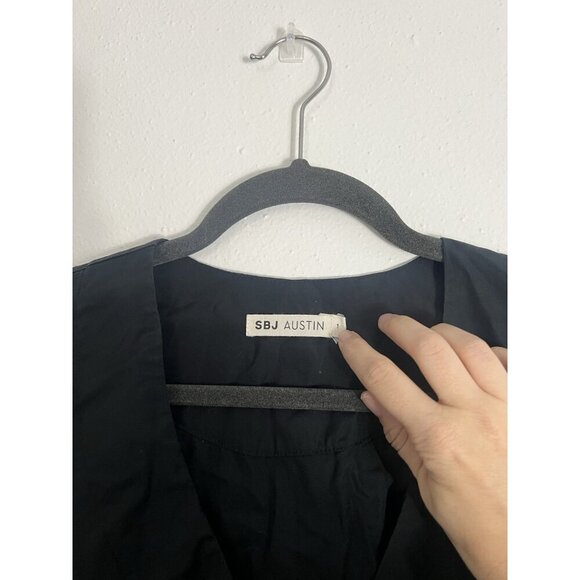SBJ Austin Black Long Sleeve Cotton Tunic Top Size 1 - Picture 6 of 14